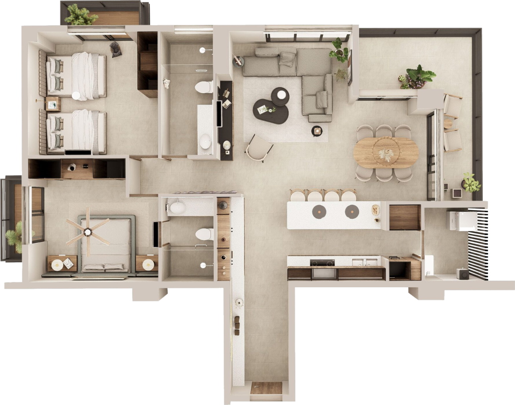 Modelo tipo B 105 Midtown Puerto Vallarta