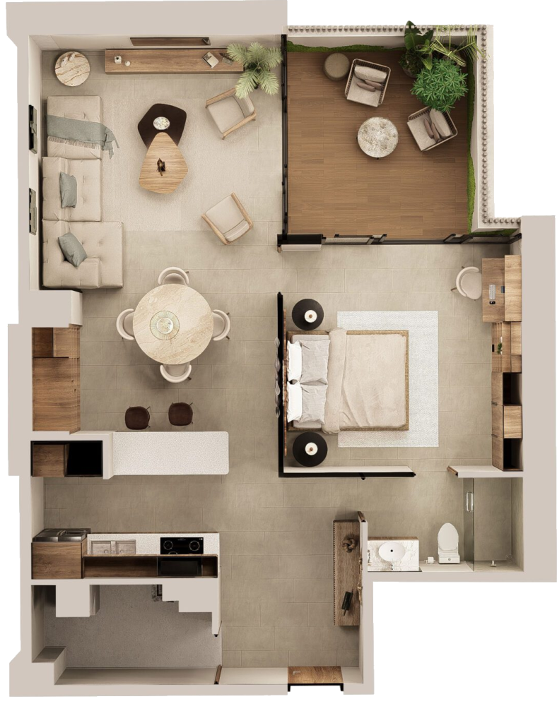 Modelo tipo F 105 Midtown Puerto Vallarta